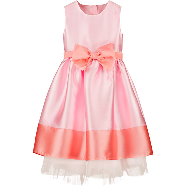 Florence Taffeta Bow Dress, Candy Pink - Ceremonial Dresses - 1