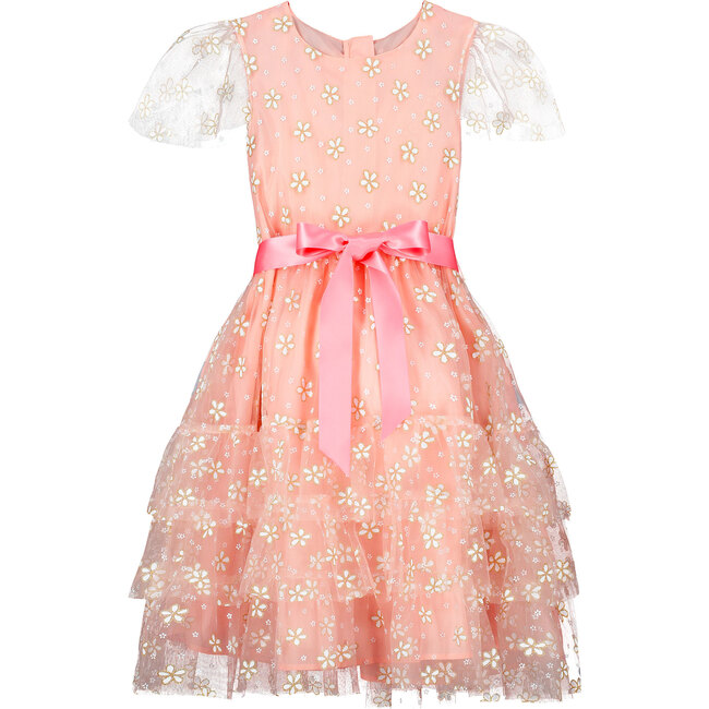 Cinderella Blossom Tulle Dress, Pink