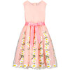 Daisy Embroidered Tulle Dress, Pink - Ceremonial Dresses - 1 - thumbnail