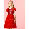 *Exclusive* Girls Shimmer Sequin & Star Tulle Party Dress, Red - Dresses - 2