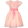Shimmer Blossom Embroidered Dress, Pink - Ceremonial Dresses - 1 - thumbnail