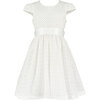 Cotton Embroidered Party Dress, White - Dresses - 1 - thumbnail