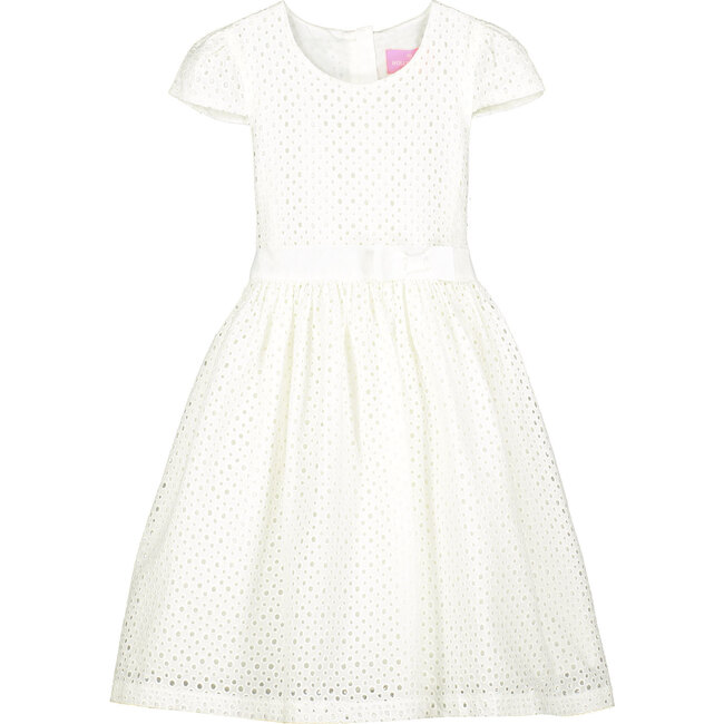 Sienna White Cotton Embroidered Girls Party Dress