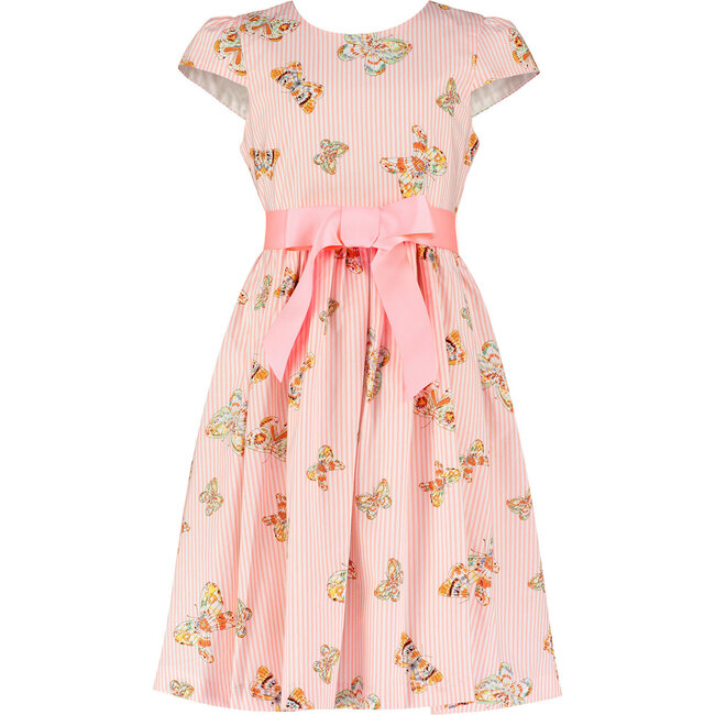 Cotton Butterfly Party Dress, Pink - Dresses - 1
