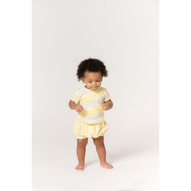 Baby Boxy T-Shirt with Stripes, Yellow