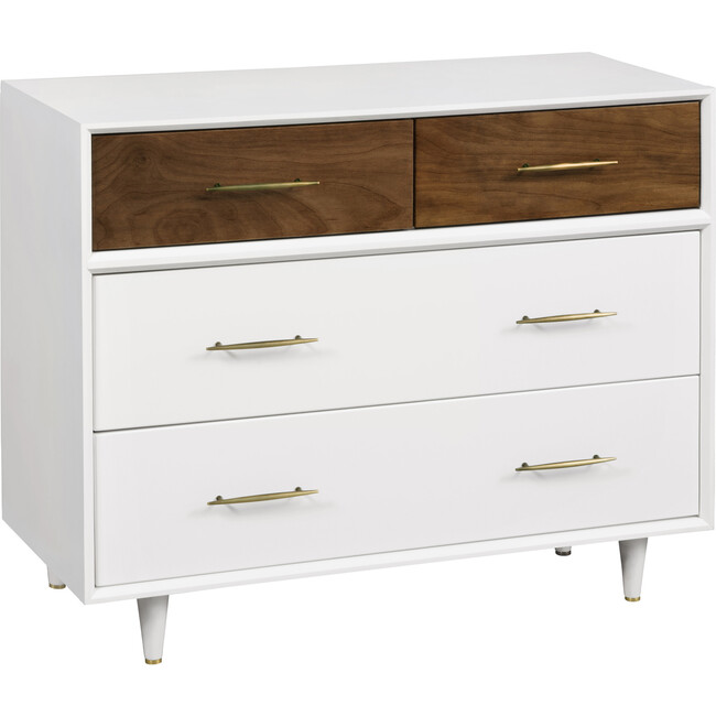 Eero 4-Drawer Dresser, White/Natural Walnut - Dressers - 4