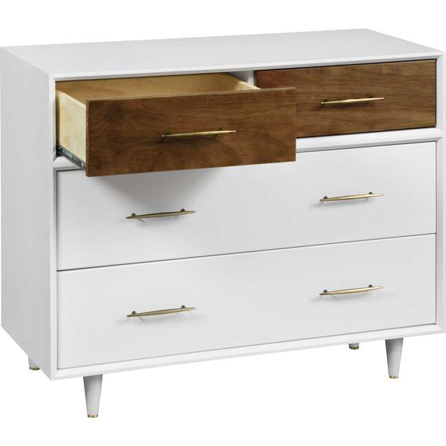 Eero 4-Drawer Dresser, White/Natural Walnut - Dressers - 3