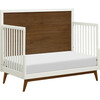 Palma 4-in-1 Convertible Crib with Toddler Bed Conversion Kit, White/Natural Walnut - Cribs - 4