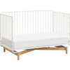 Bixby Metal Crib with Toddler Bed Conversion Kit, Warm White/Natural Beech - Cribs - 4