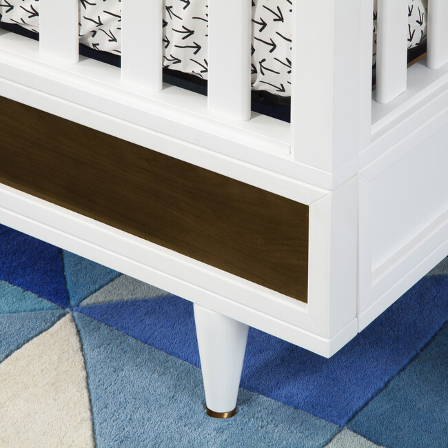 Eero 4-in-1 Convertible Crib with Toddler Bed Conversion Kit, White/Natural Walnut - Cribs - 3