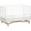 Bixby Metal Crib with Toddler Bed Conversion Kit, Warm White/Natural Beech - Cribs - 2