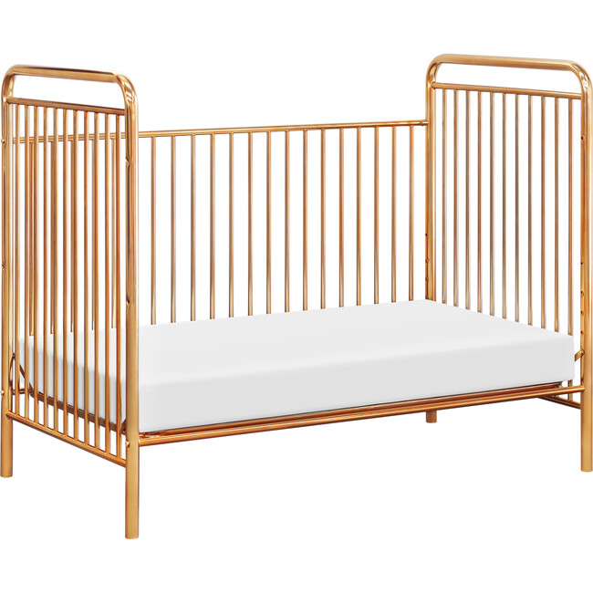 Jubilee 3-in-1 Convertible Metal Crib, Gold - Cribs - 4