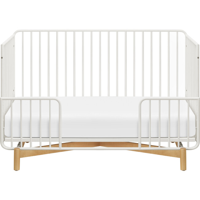 Bixby Metal Crib with Toddler Bed Conversion Kit, Warm White/Natural Beech - Cribs - 3