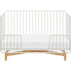 Bixby Metal Crib with Toddler Bed Conversion Kit, Warm White/Natural Beech - Cribs - 3