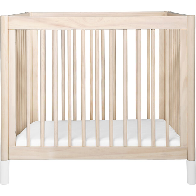 Gelato 4-in-1 Convertible Mini Crib and Twin bed, Washed Natural/White