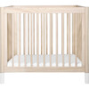 Gelato 4-in-1 Convertible Mini Crib and Twin bed, Washed Natural/White - Cribs - 1 - thumbnail