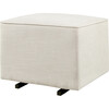 Gliding Ottoman, White Linen - Nursery Chairs - 1 - thumbnail