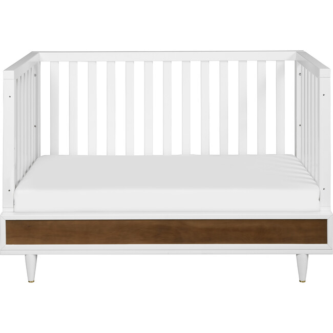 Eero 4-in-1 Convertible Crib with Toddler Bed Conversion Kit, White/Natural Walnut - Cribs - 5