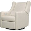 Kiwi Electronic Recliner and Swivel Glider with USB Port, White Linen - Nursery Chairs - 1 - thumbnail