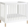 Gelato 4-in-1 Convertible Mini Crib and Twin bed, White/Washed Natural - Cribs - 4