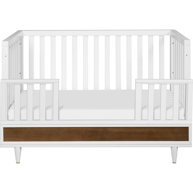 Eero 4-in-1 Convertible Crib with Toddler Bed Conversion Kit, White/Natural Walnut - Cribs - 6