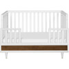 Eero 4-in-1 Convertible Crib with Toddler Bed Conversion Kit, White/Natural Walnut - Cribs - 6
