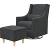 Toco Swivel Glider and Stationary Ottoman, Coal Grey - Nursery Chairs - 1 - thumbnail