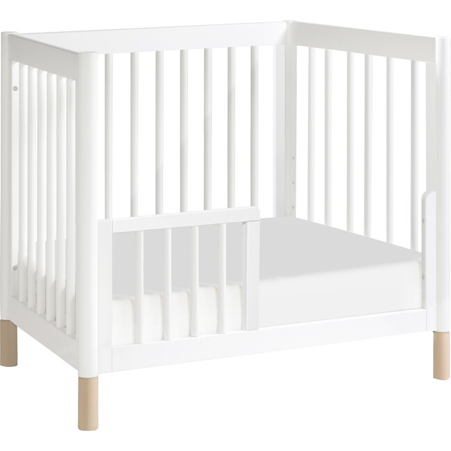 Gelato 4-in-1 Convertible Mini Crib and Twin bed, White/Washed Natural - Cribs - 6