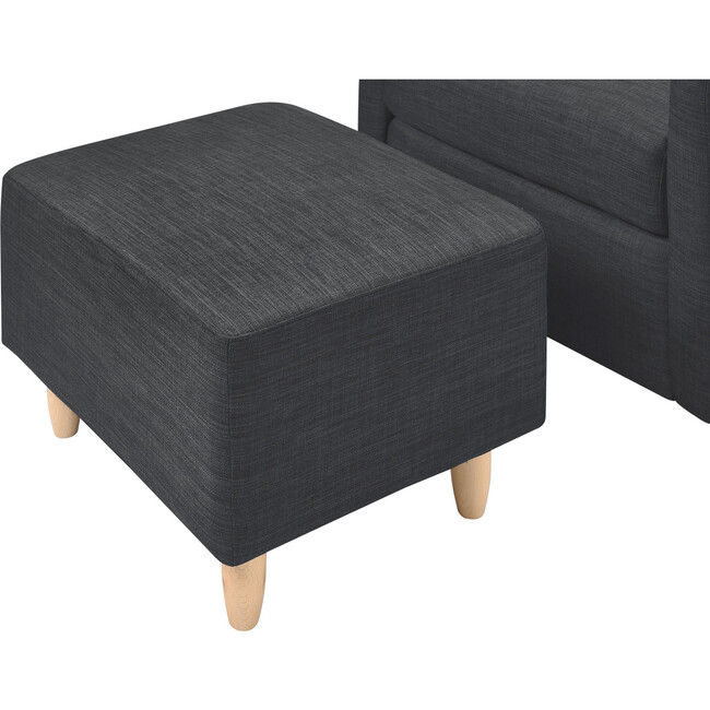 Toco Swivel Glider and Stationary Ottoman, Coal Grey - Nursery Chairs - 3