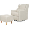 Toco Swivel Glider and Stationary Ottoman, White Linen - Nursery Chairs - 1 - thumbnail