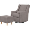 Toco Swivel Glider and Stationary Ottoman, Grey Tweed - Nursery Chairs - 1 - thumbnail