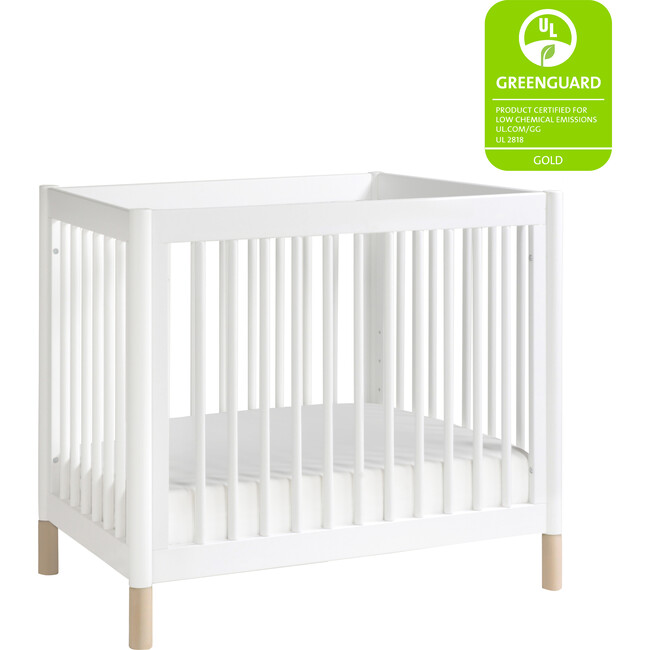 Gelato 4-in-1 Convertible Mini Crib and Twin bed, White/Washed Natural - Cribs - 8