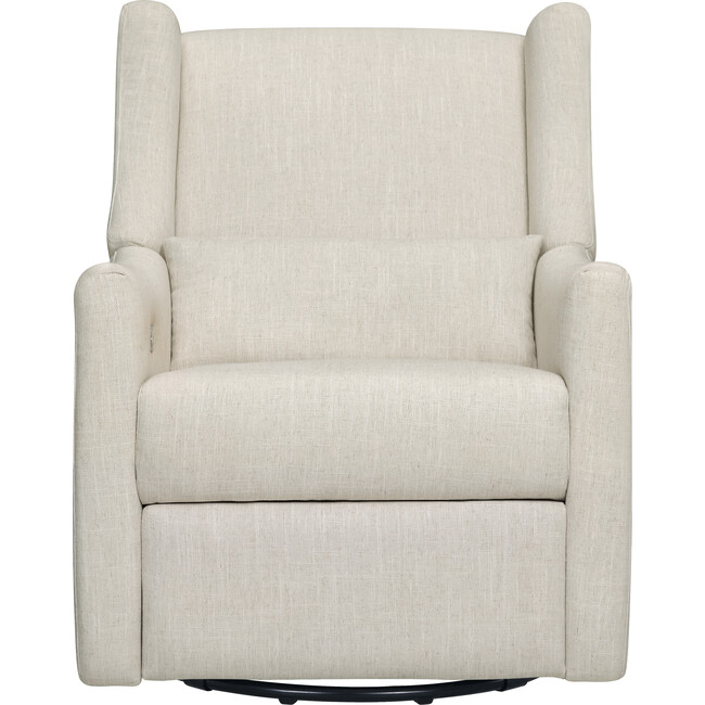 Kiwi Electronic Recliner and Swivel Glider with USB Port White Linen Babyletto Nursery Chairs Ottomans Maisonette