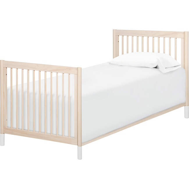 Gelato 4-in-1 Convertible Mini Crib and Twin bed, Washed Natural/White - Cribs - 5