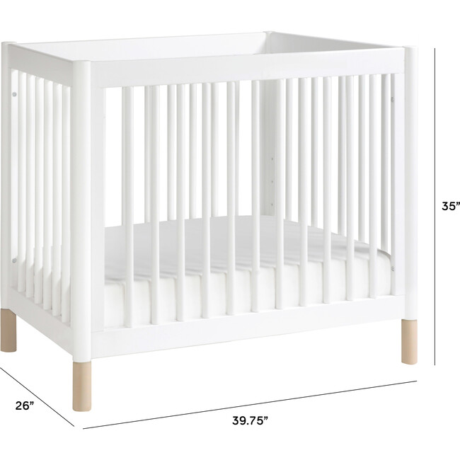 Gelato 4-in-1 Convertible Mini Crib and Twin bed, White/Washed Natural - Cribs - 9