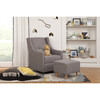 Toco Swivel Glider and Stationary Ottoman, Grey Tweed - Nursery Chairs - 2