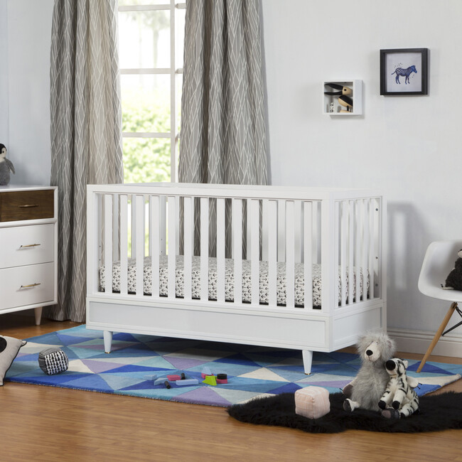Eero 4-in-1 Convertible Crib with Toddler Bed Conversion Kit, White/Natural Walnut - Cribs - 9