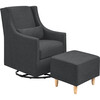 Toco Swivel Glider and Stationary Ottoman, Coal Grey - Nursery Chairs - 9