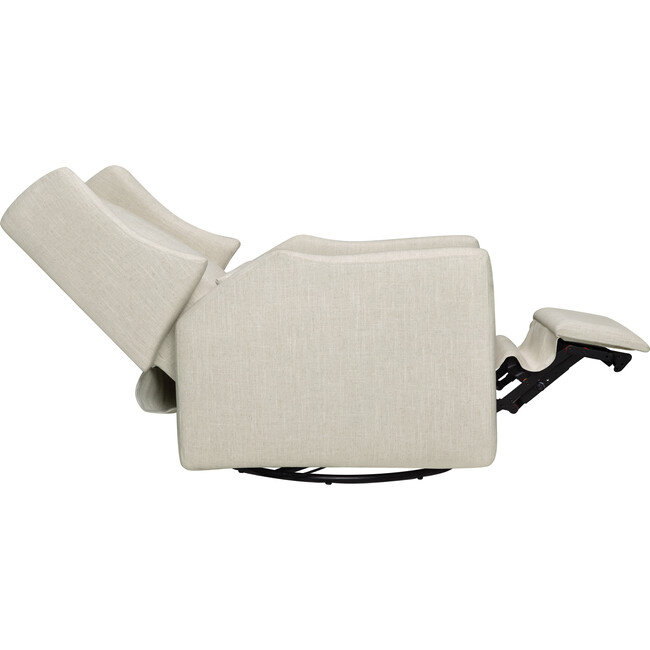 Kiwi Electronic Recliner and Swivel Glider with USB Port, White Linen - Nursery Chairs - 5