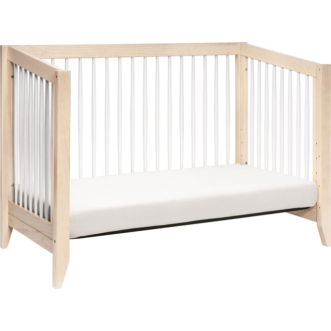 Sprout 4-in-1 Convertible Crib with Toddler Bed Conversion Kit, Natural/White - Cribs - 4