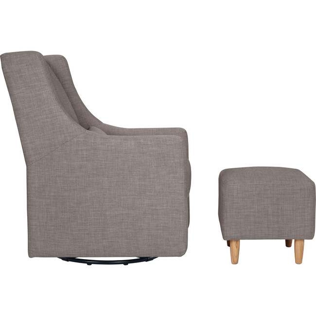 Toco Swivel Glider and Stationary Ottoman, Grey Tweed - Nursery Chairs - 4