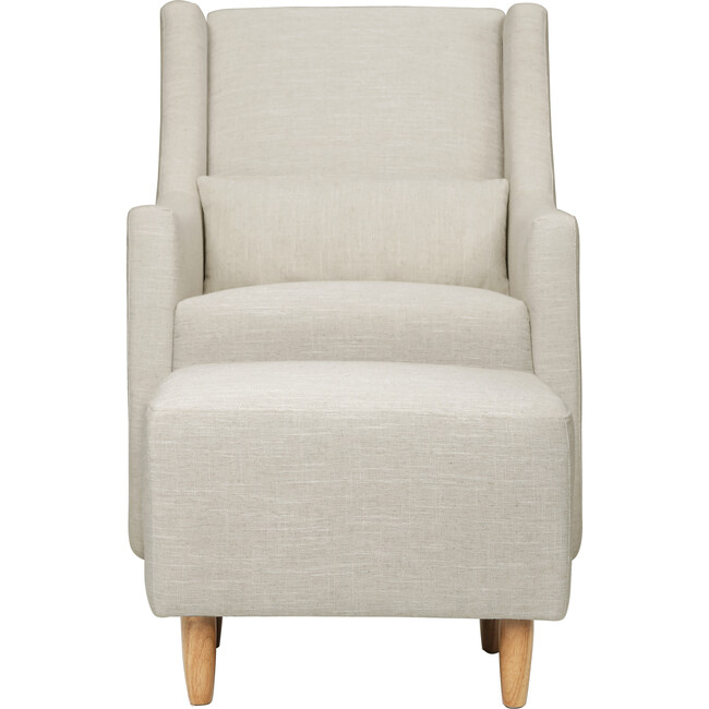 Toco Swivel Glider and Stationary Ottoman, White Linen - Nursery Chairs - 3