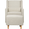 Toco Swivel Glider and Stationary Ottoman, White Linen - Nursery Chairs - 3