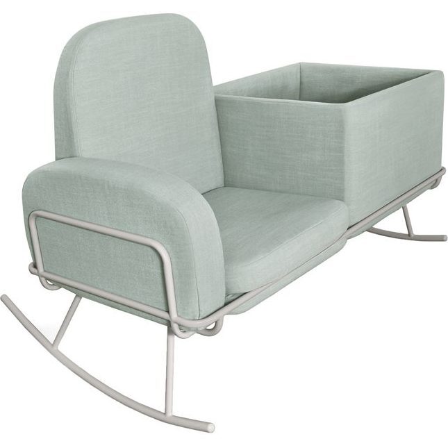 Ami Bassinet Rocker, Green - Nursery Chairs - 4