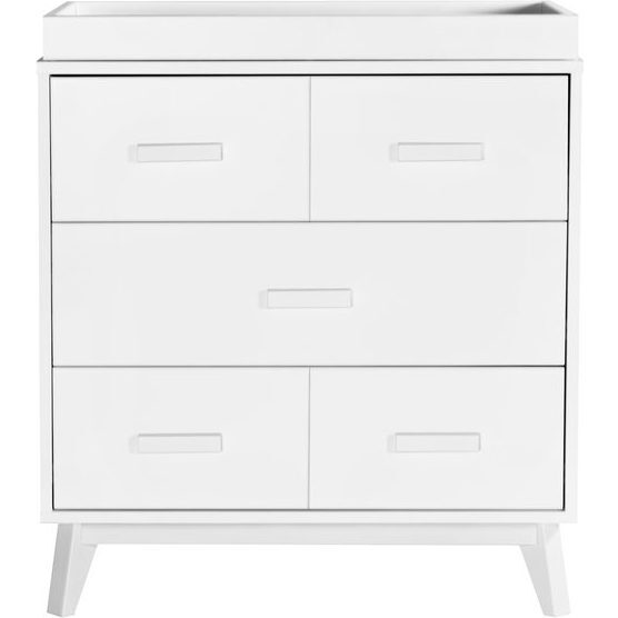 Scoot 3-Drawer Changer Dresser with Removable Changing Tray, White