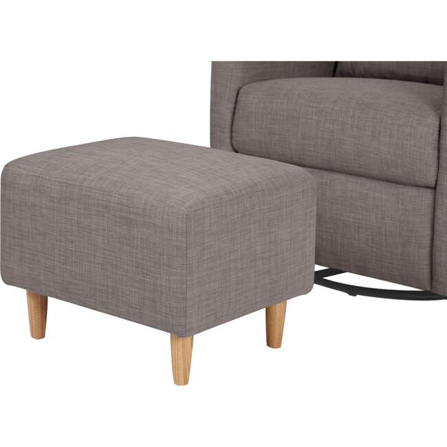Toco Swivel Glider and Stationary Ottoman, Grey Tweed - Nursery Chairs - 5