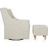 Toco Swivel Glider and Stationary Ottoman, White Linen - Nursery Chairs - 4