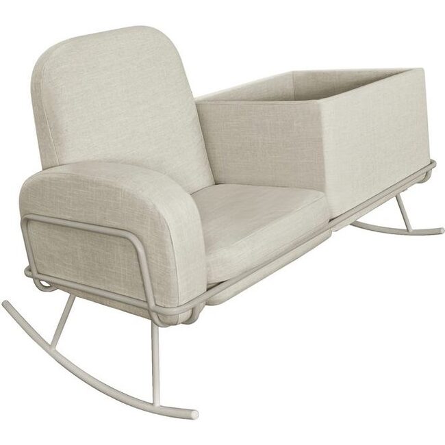 Ami Bassinet Rocker, Beige - Nursery Chairs - 4