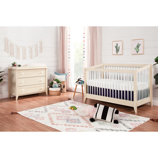 Sprout 4-in-1 Convertible Crib with Toddler Bed Conversion Kit, Natural/White - Cribs - 7