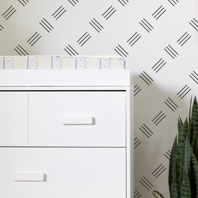 Scoot 3-Drawer Changer Dresser with Removable Changing Tray, White - Dressers - 3